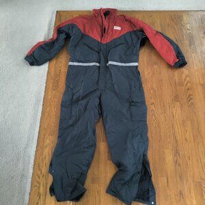 Spiewak Outerwear Avis XL Jumpsuit Insulated Hooded Reflective Stripes Gray VGUC